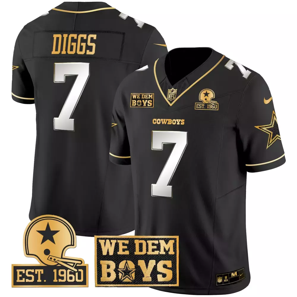 trevon diggs black gold womens dallas cowboys throwback limited vapor jersey all stitched