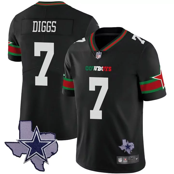 trevon diggs black star mens dallas cowboys mexico vapor jersey all stitched