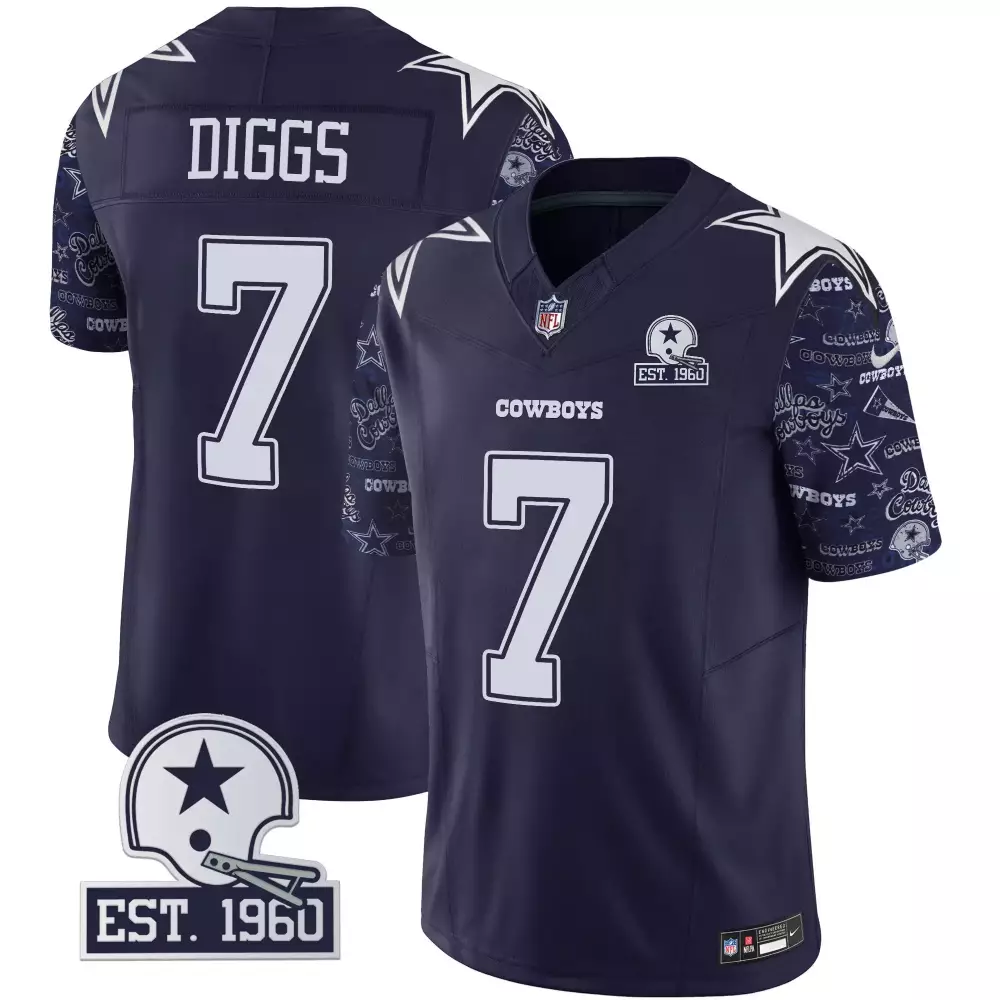 Trevon Diggs Dallas Cowboys Texas John Madden Patch Gold Trim Vapor Jersey | All Stitched | Fan Gear for Men, Women & Youth