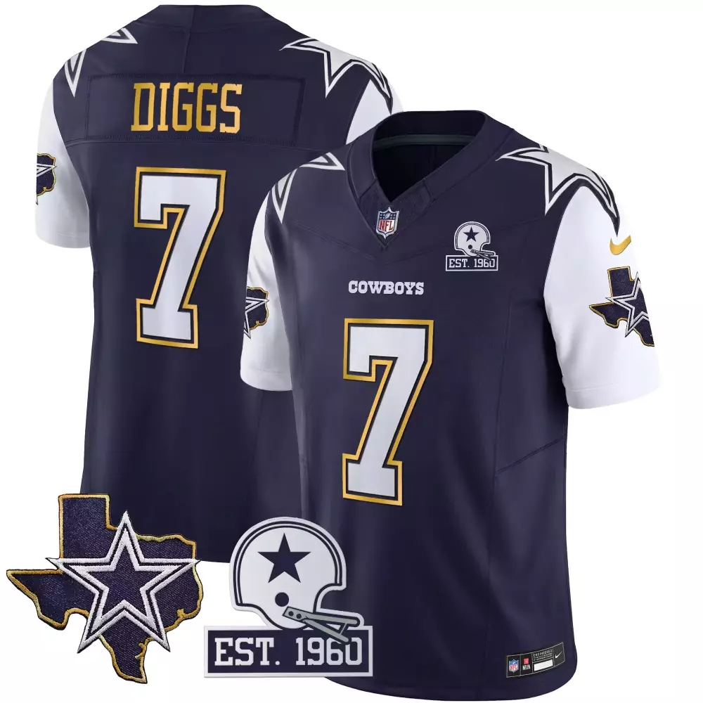 Trevon Diggs Dallas Cowboys Throwback Texas Patch Vapor Limited Jersey | All Stitched | Limited Edition Fan Gear for Men, Women & Youth