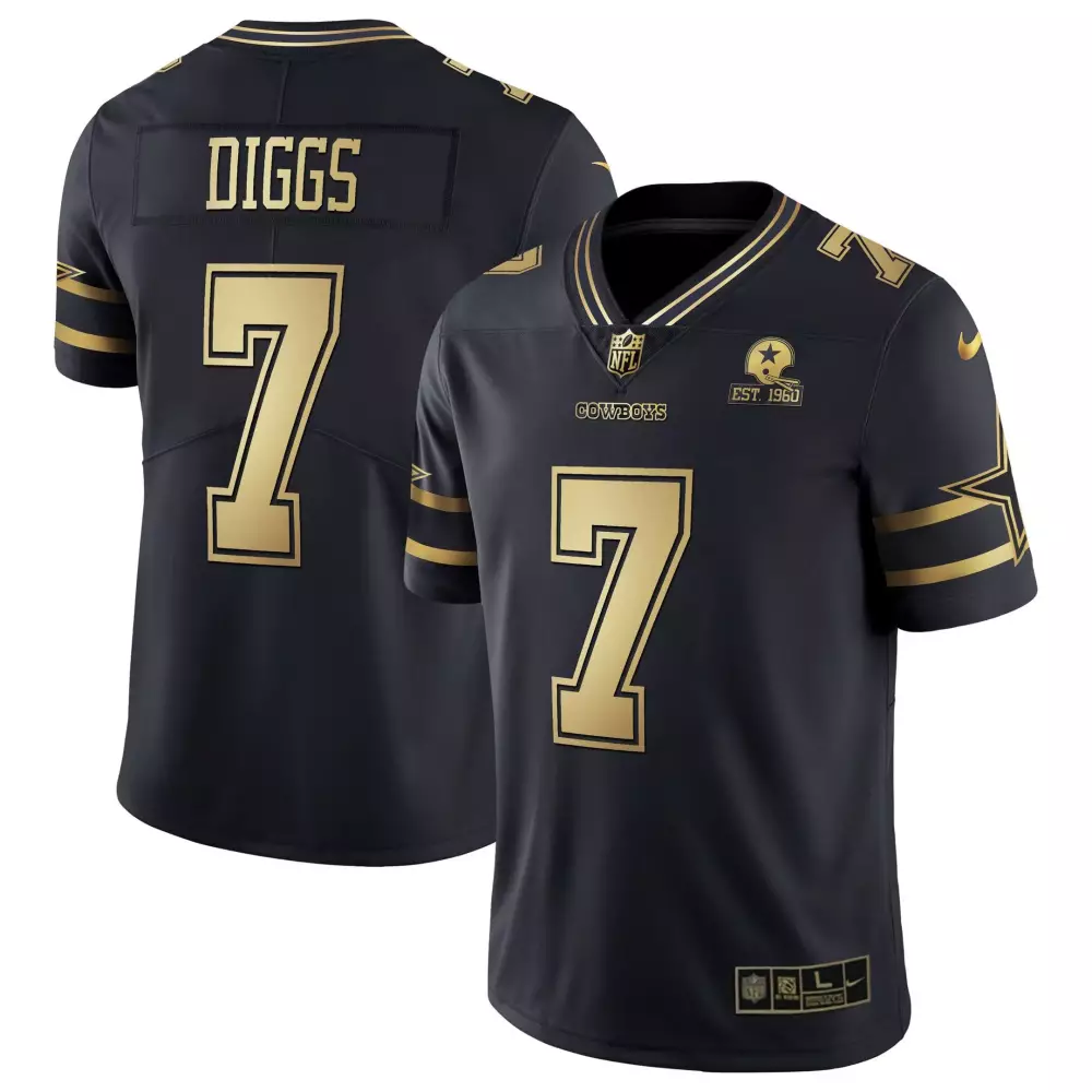 Trevon Diggs Men's Dallas Cowboys Black Gold Vapor Jersey | Stitched | Limited Edition Fan Gear | For Men, Women & Youth