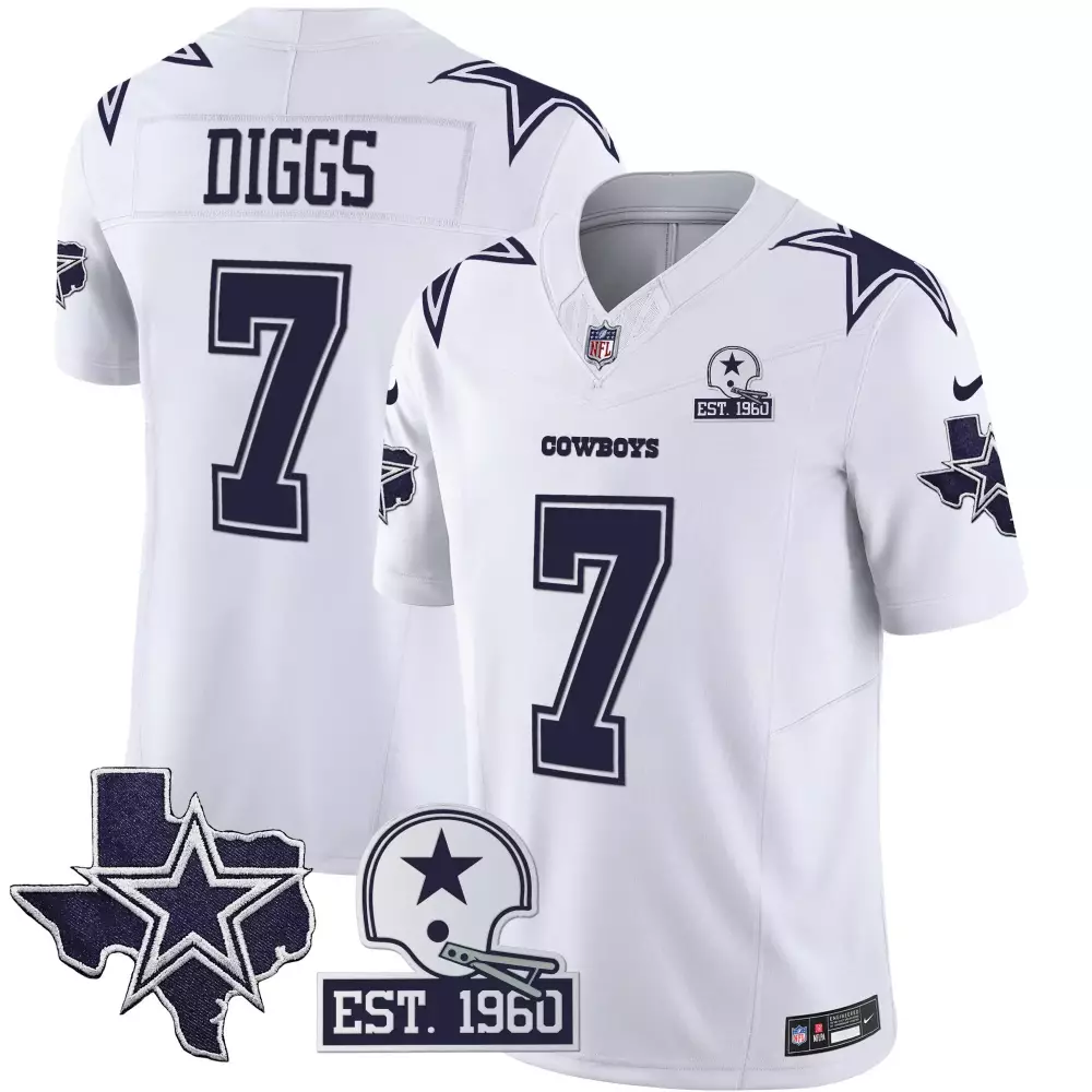 Trevon Diggs Men's Dallas Cowboys Throwback Texas Patch Vapor Limited Jersey | Stitched | Limited Edition Fan Gear | For Men, Women & Youth