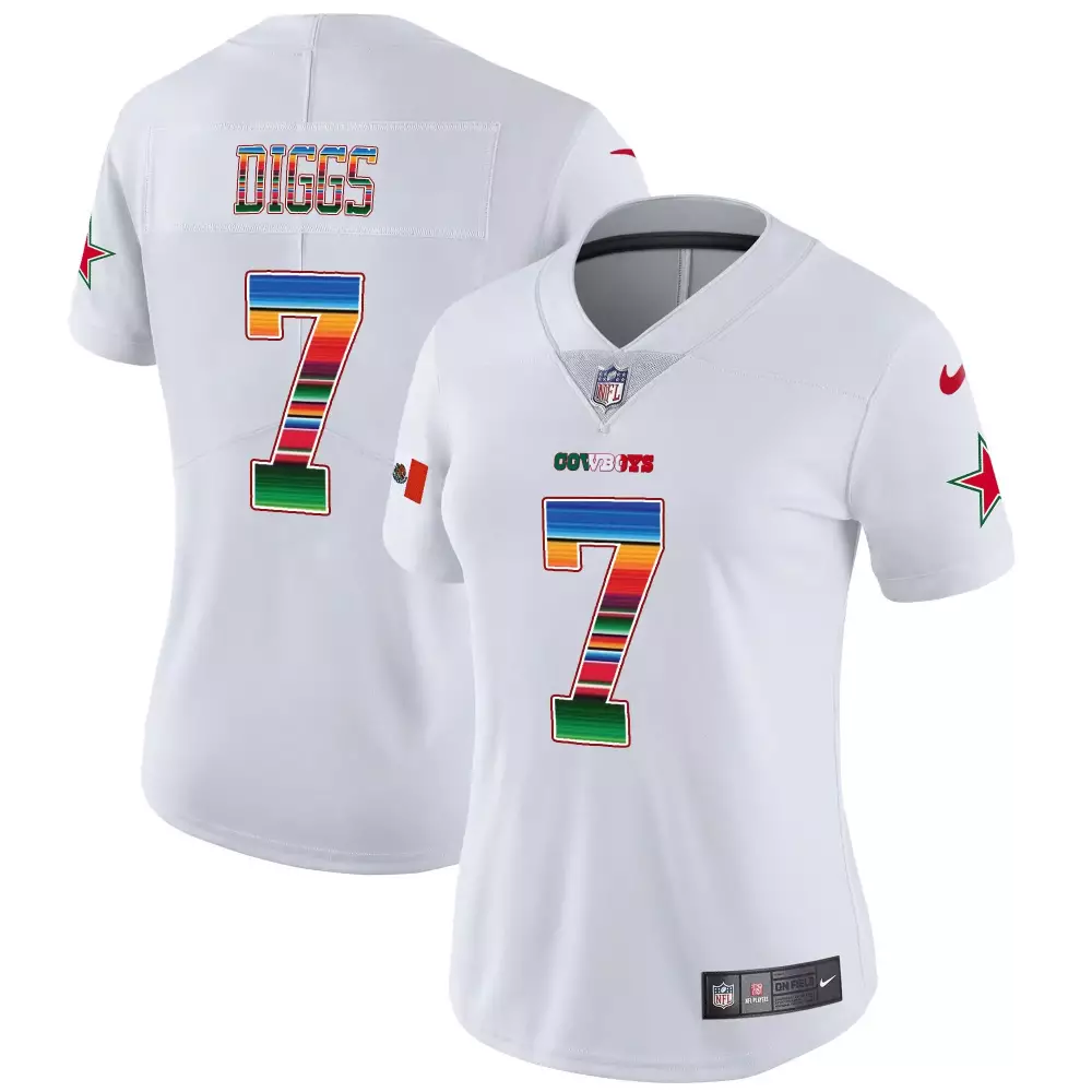 trevon diggs white vapor mens dallas cowboys color rush vapor black white gold limited all stitched