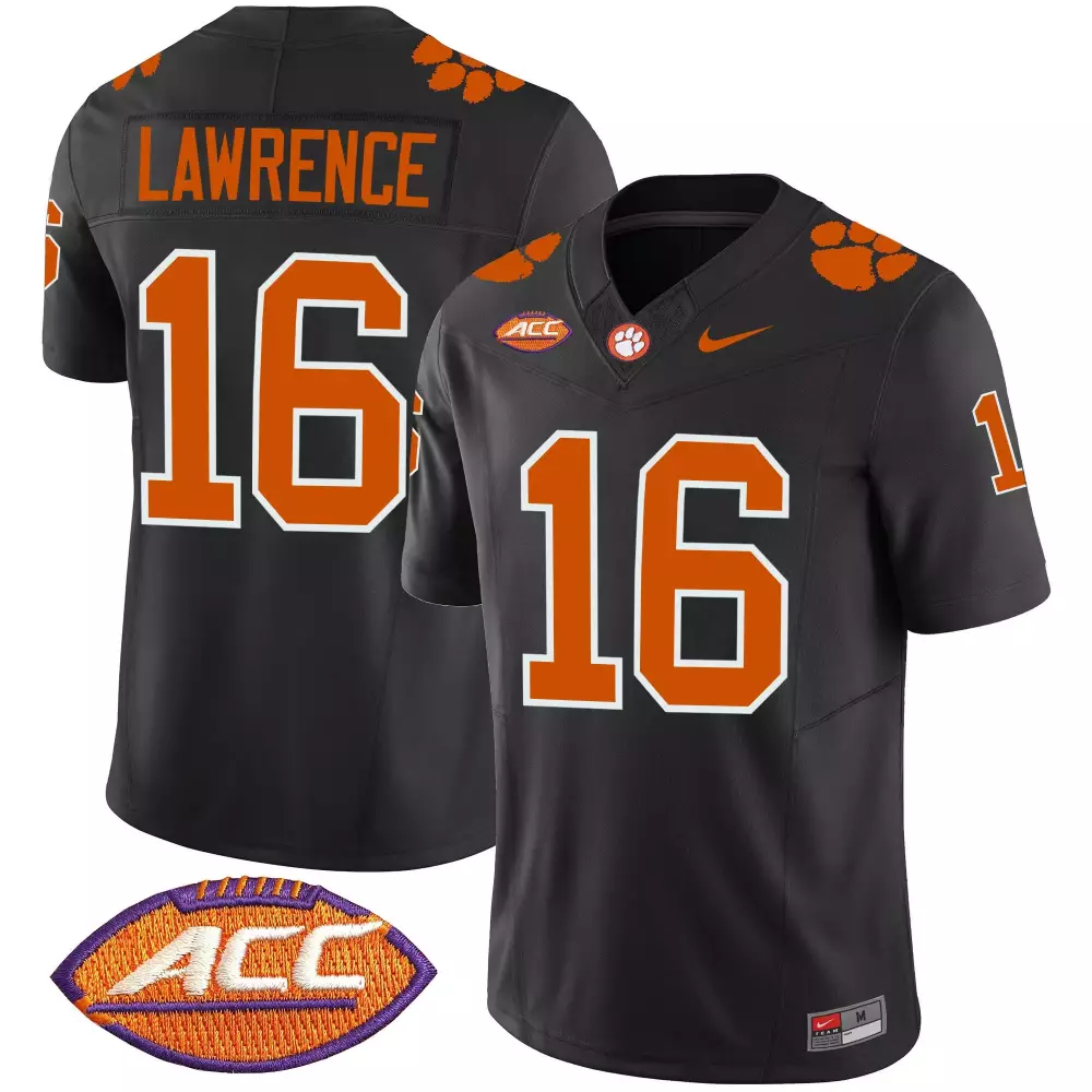 trevor lawrence black mens clemson tigers vapor limited jersey v2 all stitched