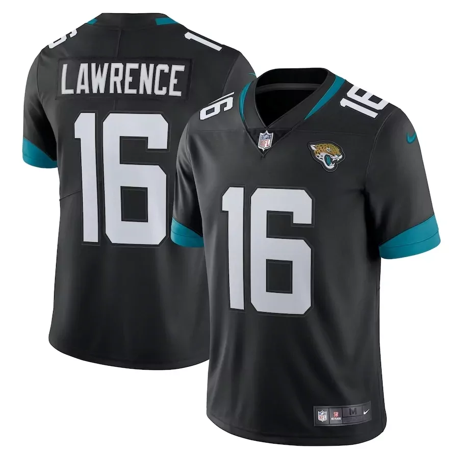 trevor lawrence men jacksonville jaguars black jersey all stitched