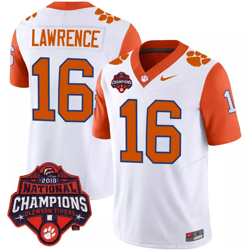 trevor lawrence orange sleeves mens clemson tigers vapor limited jersey all stitched