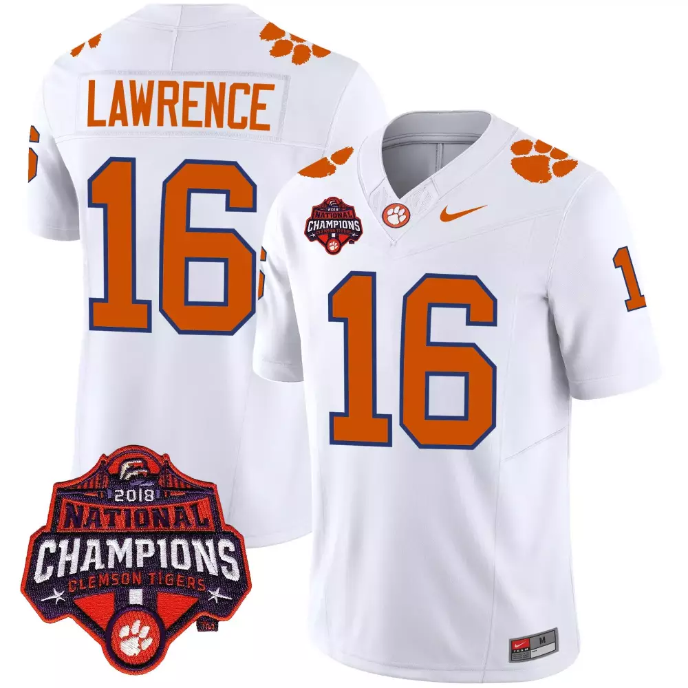 trevor lawrence orange sleeves mens clemson tigers vapor limited jersey all stitched