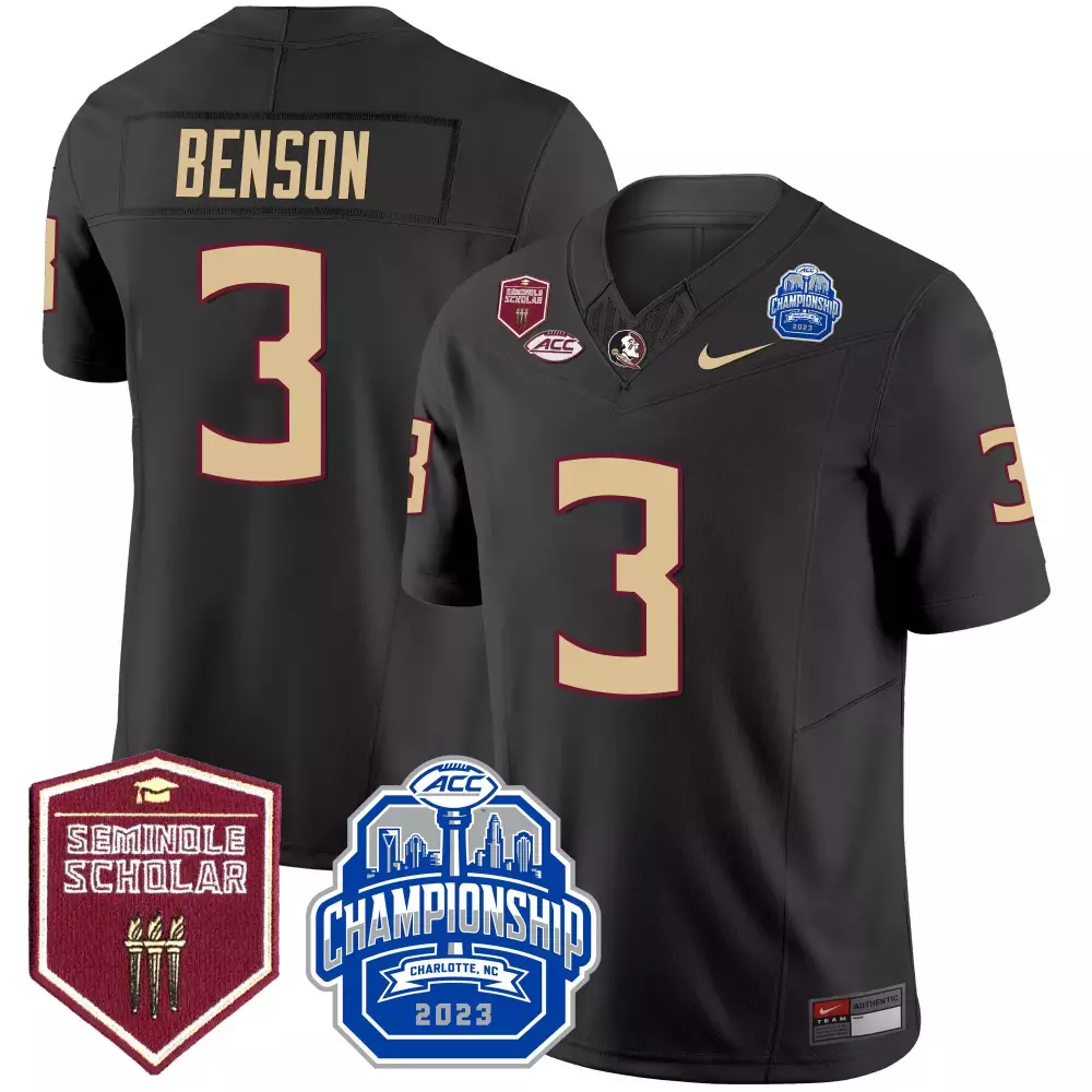 trey benson black limited mens florida state seminoles gold vapor jersey all stitched
