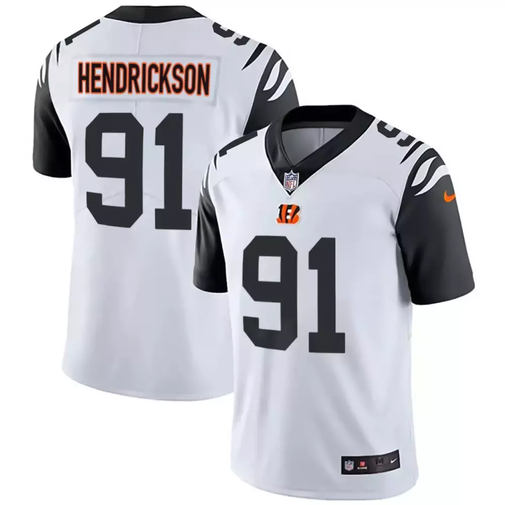 trey hendrickson color rush mens cincinnati bengals white gold black gold jersey all stitched