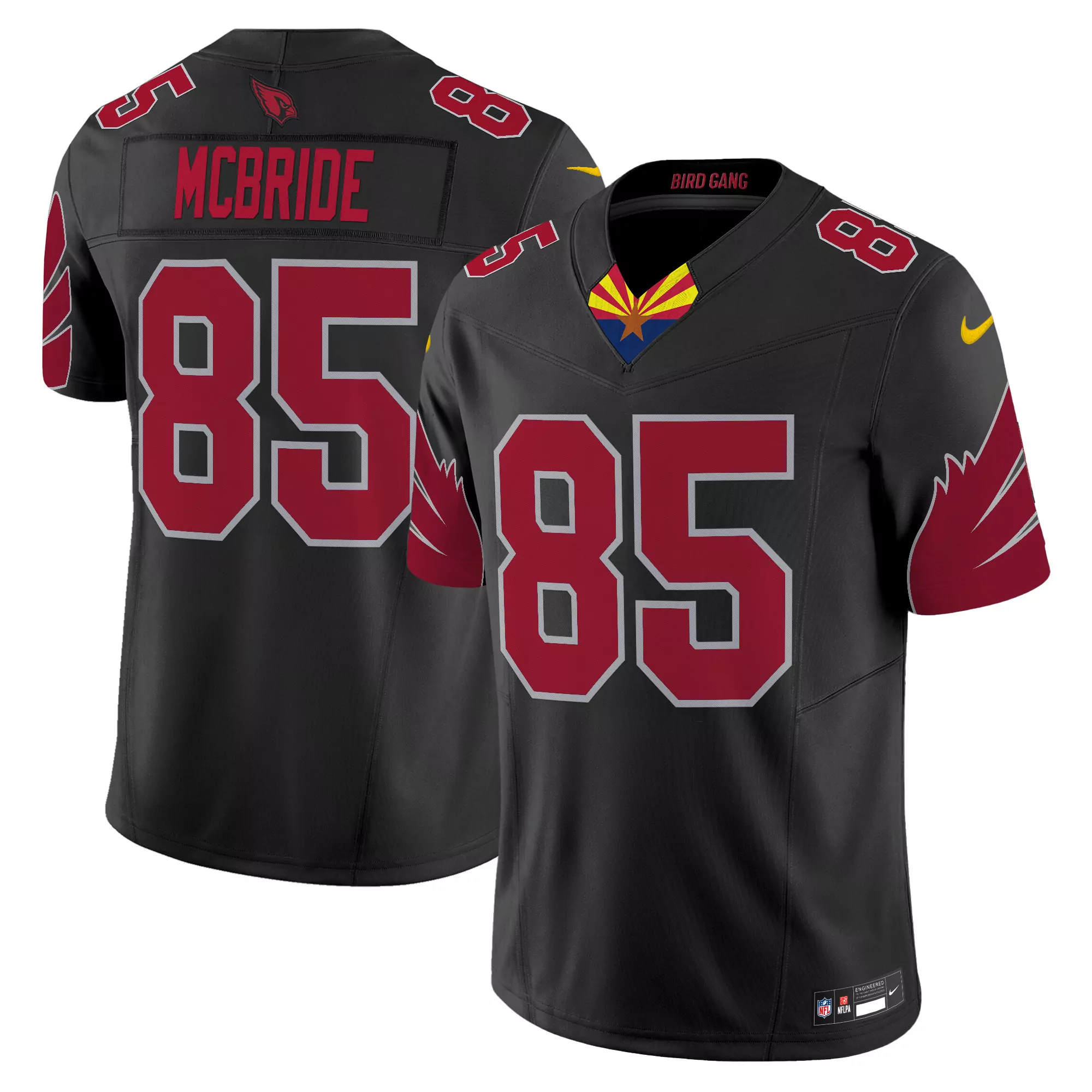 trey mcbride black mens arizona cardinals 2024 game jersey all stitched