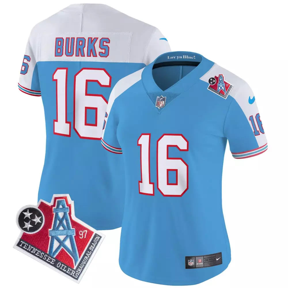 treylon burks alternate womens tennessee titans 1997 throwback limited vapor jersey all stitched