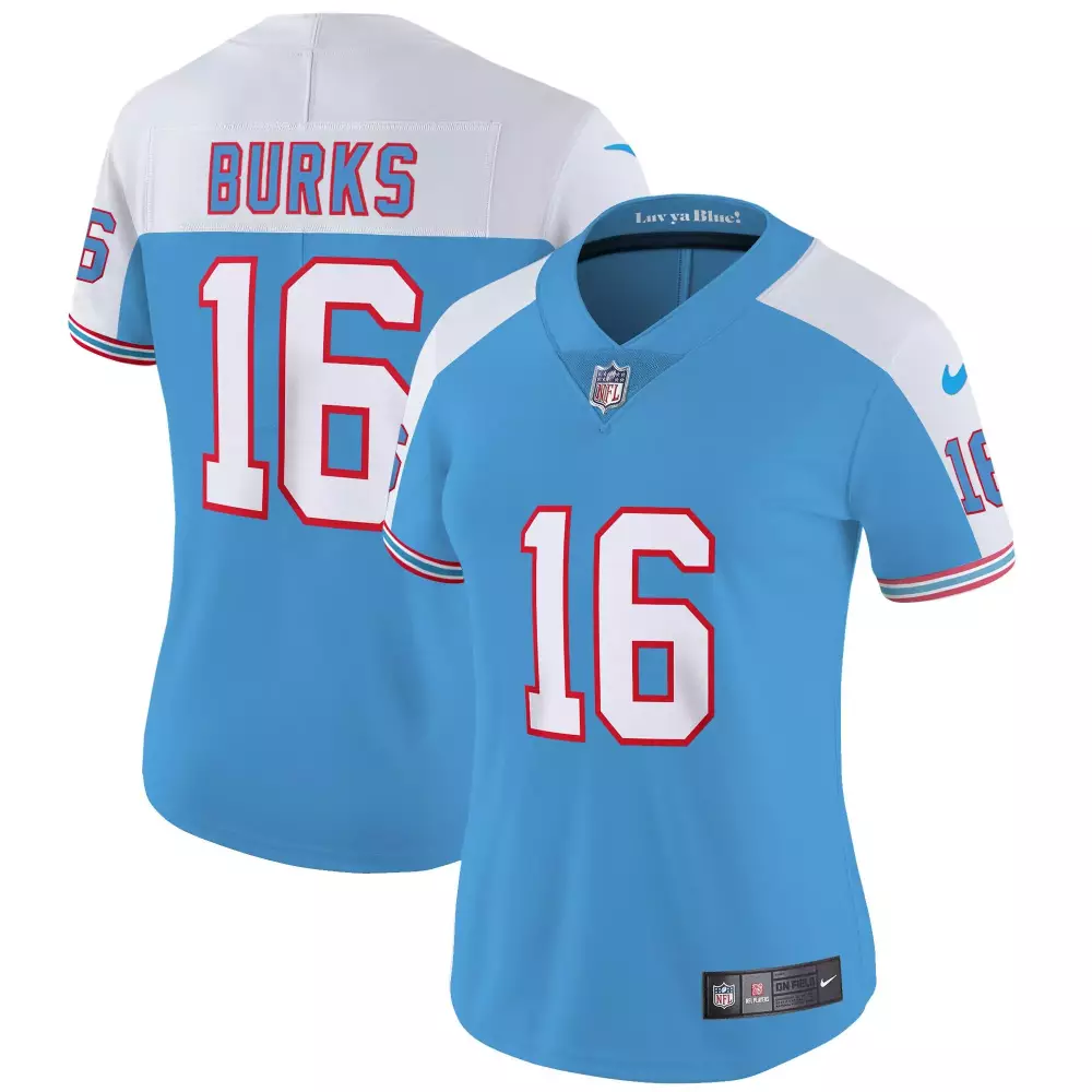 treylon burks alternate womens tennessee titans 1997 throwback limited vapor jersey all stitched