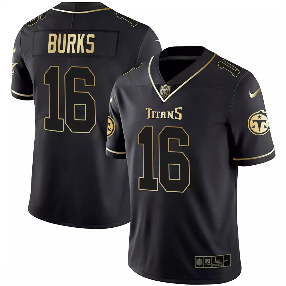 treylon burks black gold mens tennessee titans white gold black gold jersey all stitched