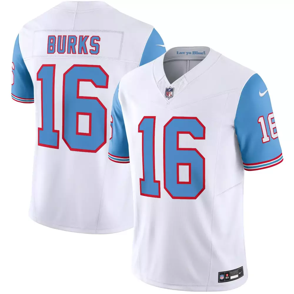 treylon burks blue sleeves mens tennessee titans 1997 throwback limited vapor jersey all stitched
