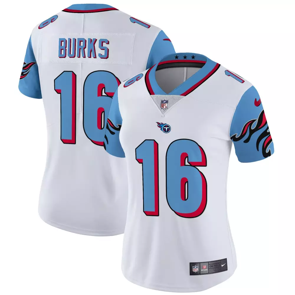 treylon burks blue sleeves womens tennessee titans special vapor limited jersey all stitched