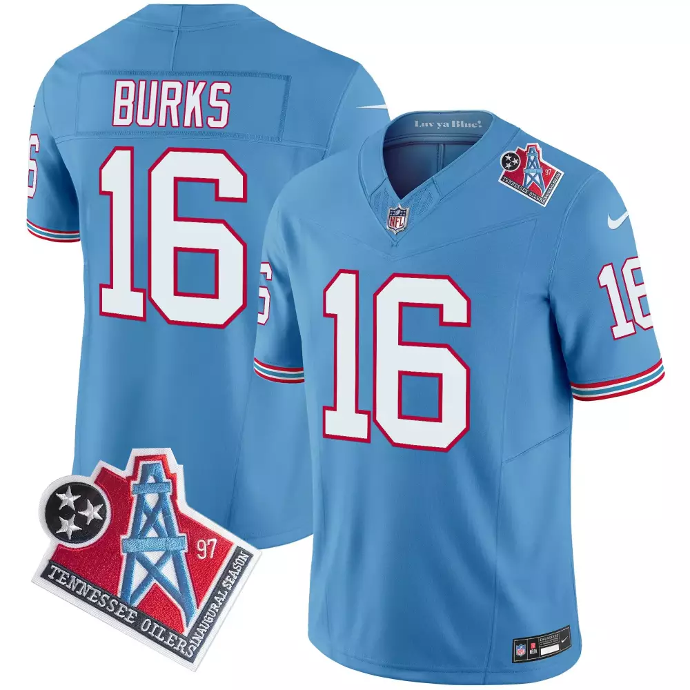 treylon burks blue sleeves womens tennessee titans special vapor limited jersey all stitched
