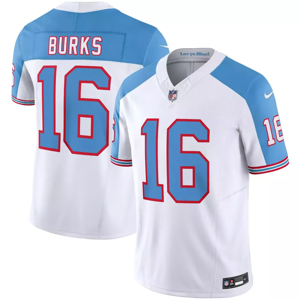 treylon burks men tennessee titans 1997 throwback white alternate limited vapor jersey all stitched