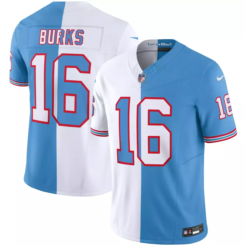treylon burks split mens tennessee titans special vapor limited jersey all stitched
