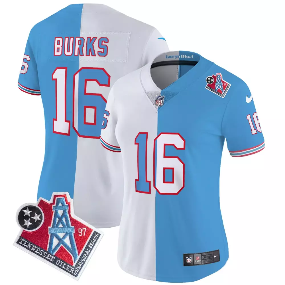 treylon burks split mens tennessee titans special vapor limited jersey all stitched