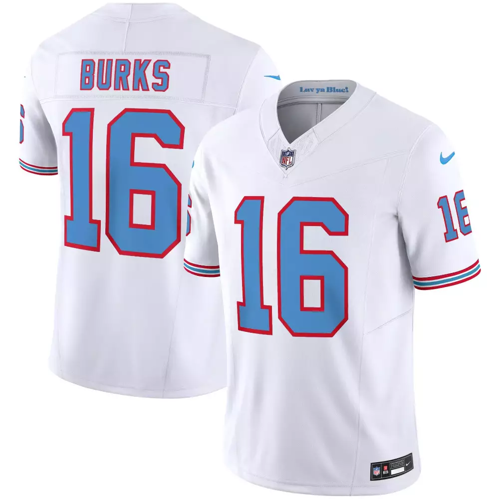 treylon burks white mens tennessee titans special vapor limited jersey all stitched