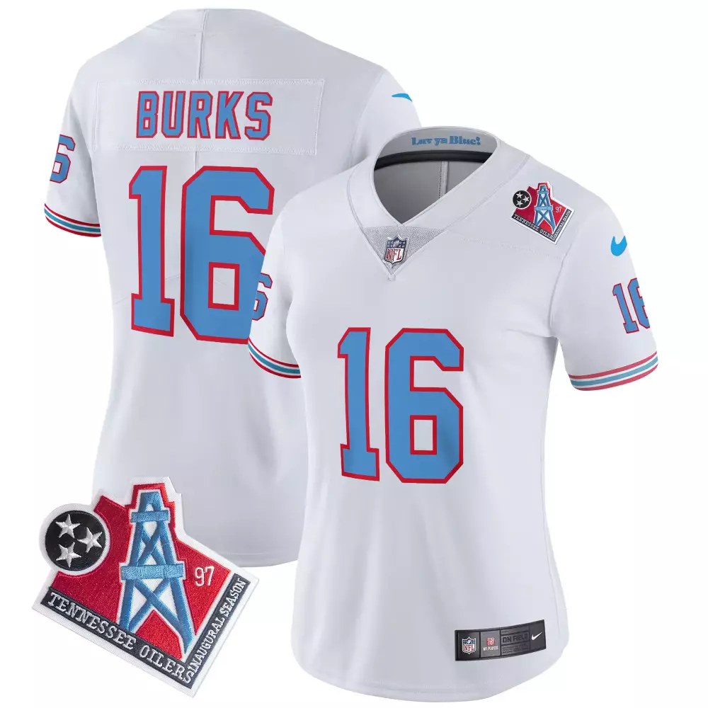 treylon burks white mens tennessee titans special vapor limited jersey all stitched