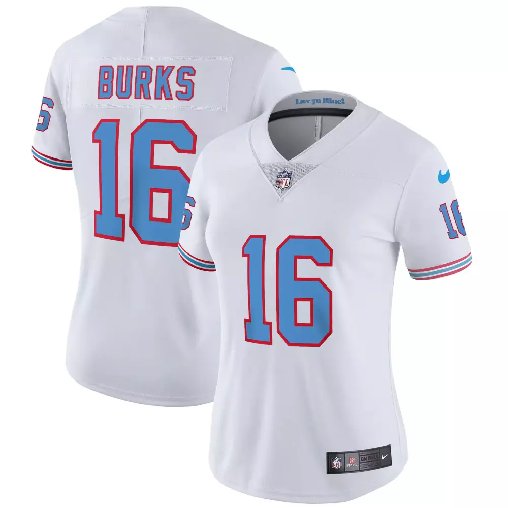 treylon burks white mens tennessee titans special vapor limited jersey all stitched