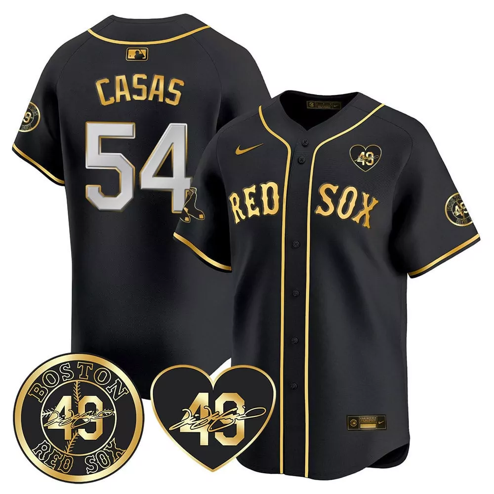 triston casas black gold mens boston red sox tim wakefield memorial patch vaper premier limited jersey all stitched all