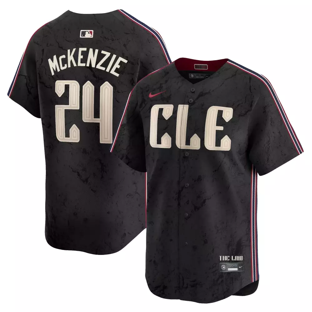 triston mckenzie black mens cleveland guardians 2024 city connect vapor premier limited jersey all stitched
