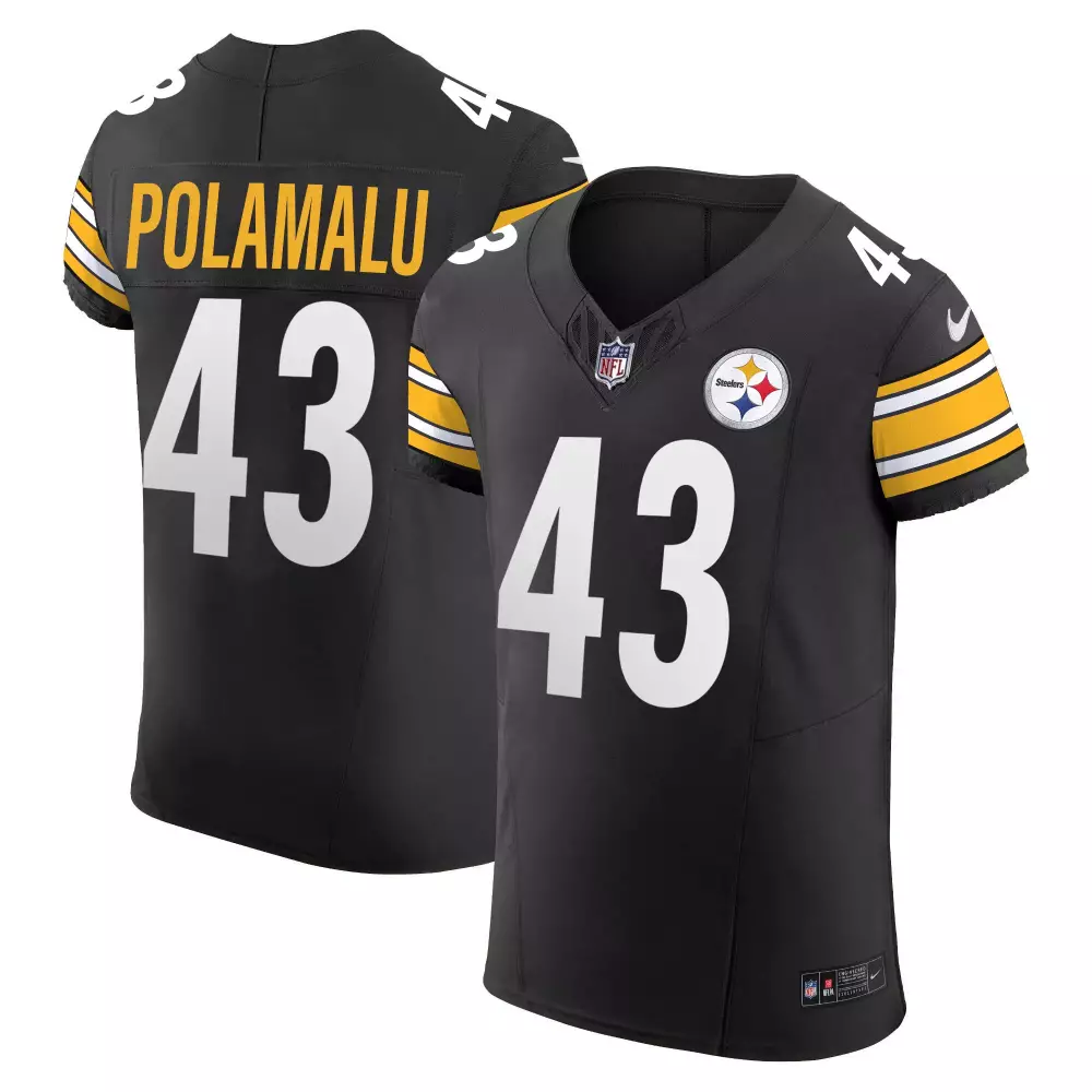 troy polamalu black mens pittsburgh steelers throwback 1962 vapor limited jersey est 1933 patch all stitched