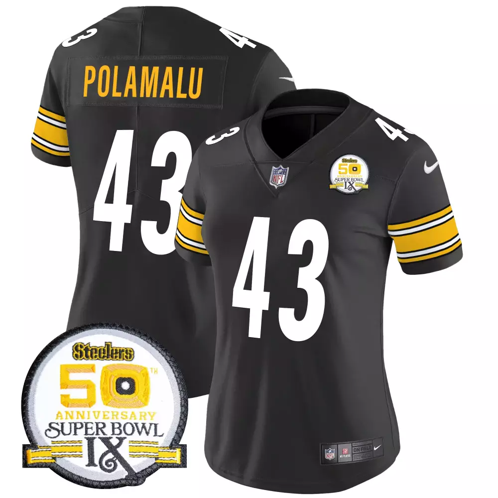 troy polamalu black mens pittsburgh steelers throwback 1962 vapor limited jersey est 1933 patch all stitched