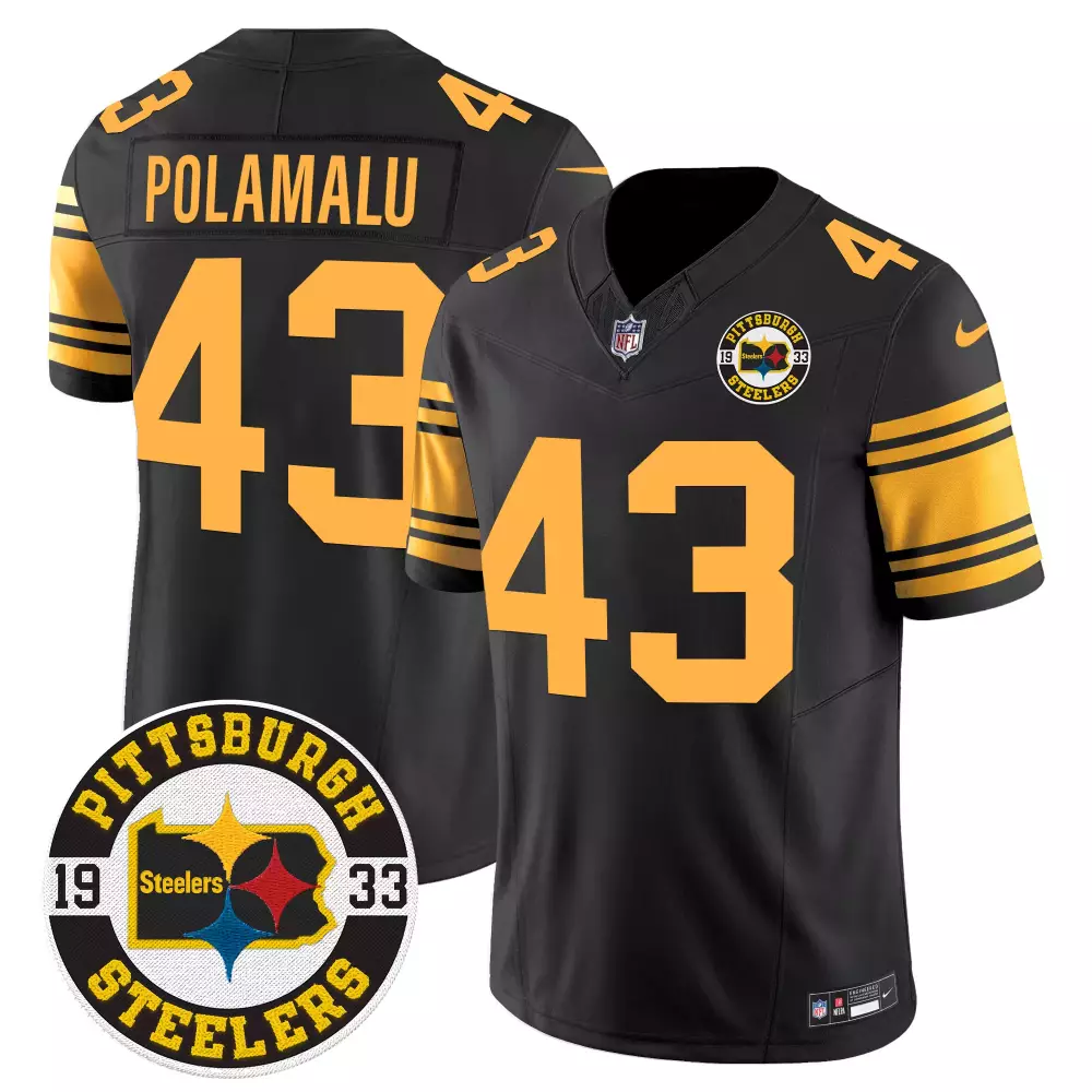 troy polamalu bumble bee mens pittsburgh steelers throwback 2024 vapor limited jersey all stitched