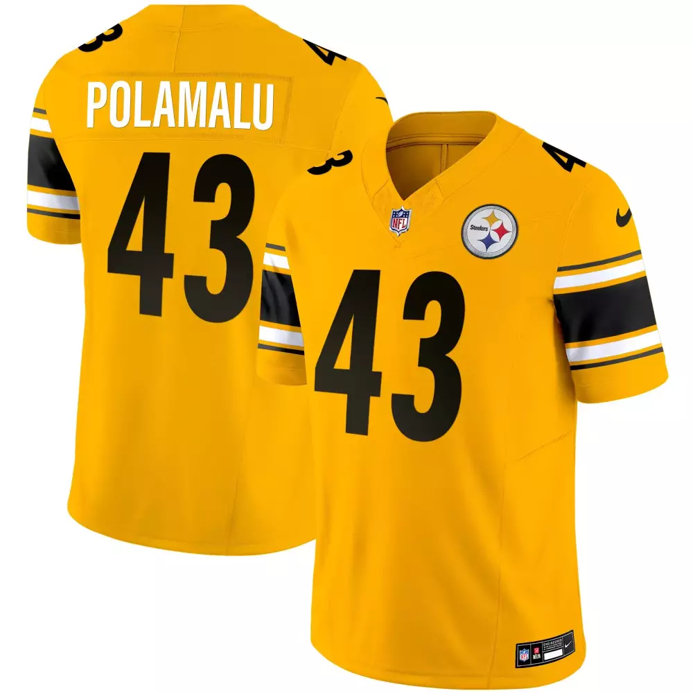 troy polamalu gold mens pittsburgh steelers vapor limited jersey all stitched