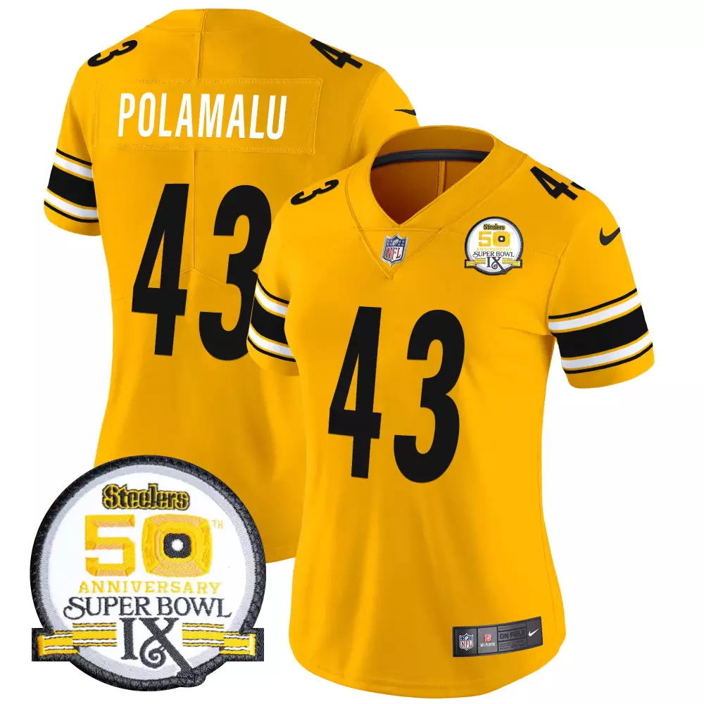 troy polamalu gold mens pittsburgh steelers vapor limited jersey all stitched