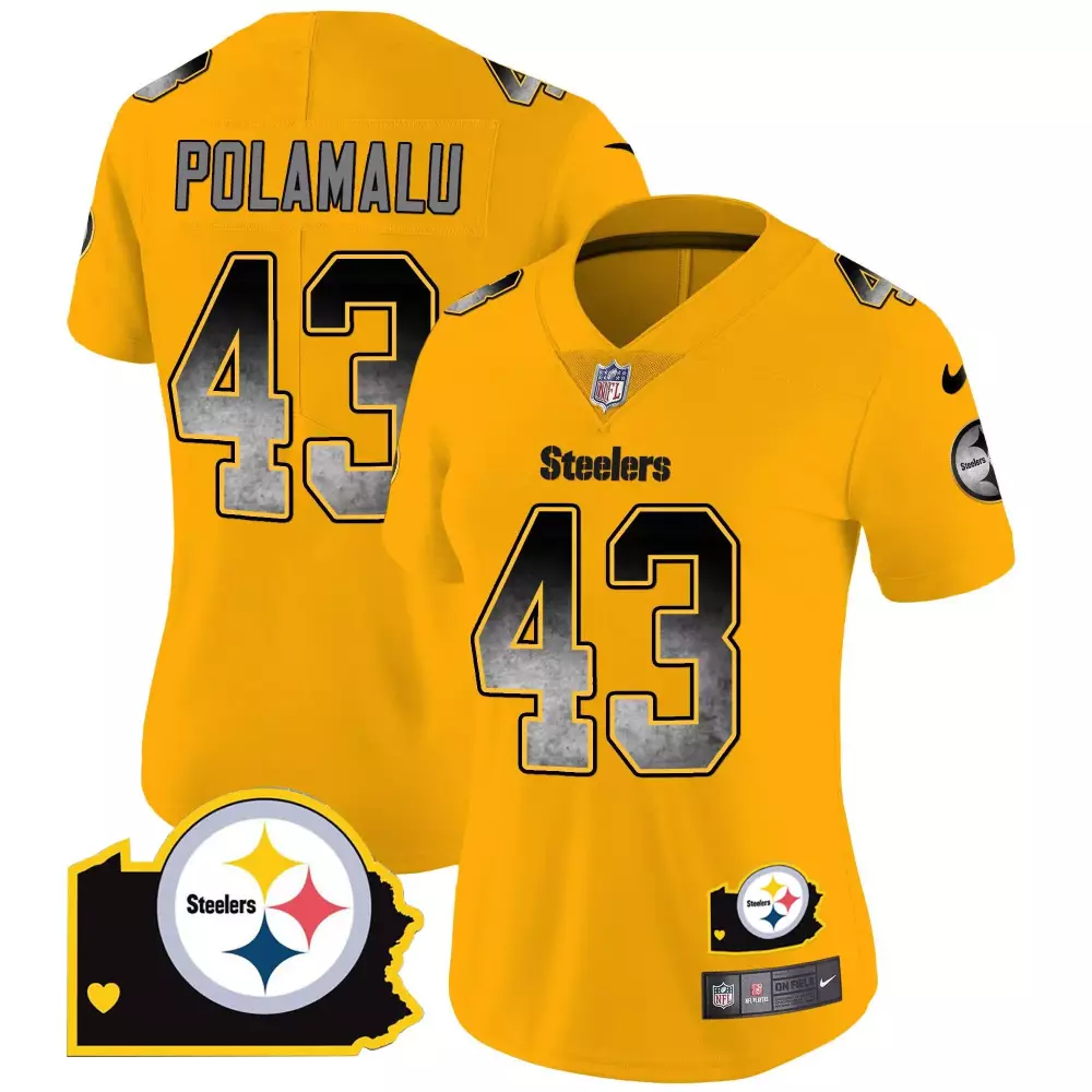 troy polamalu gold mens pittsburgh steelers vapor limited jersey all stitched