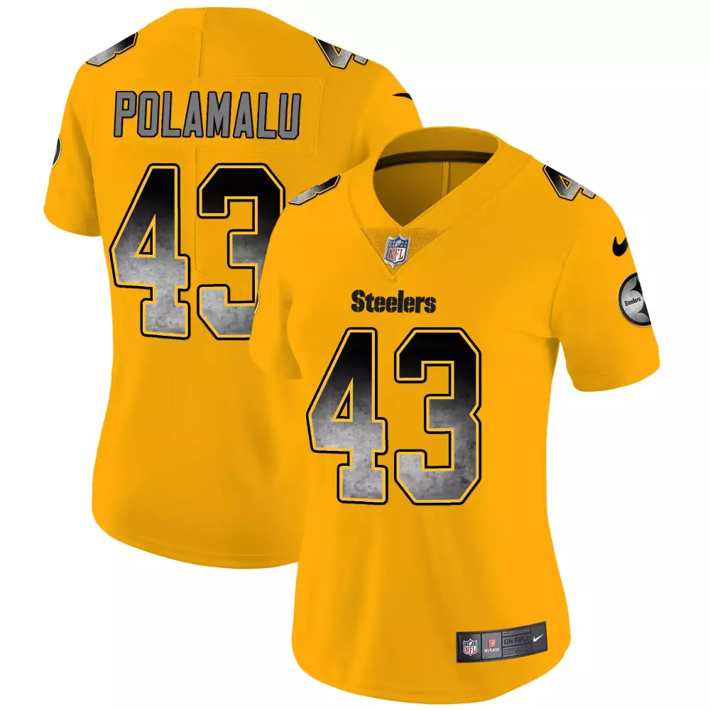 troy polamalu gold mens pittsburgh steelers vapor limited jersey all stitched
