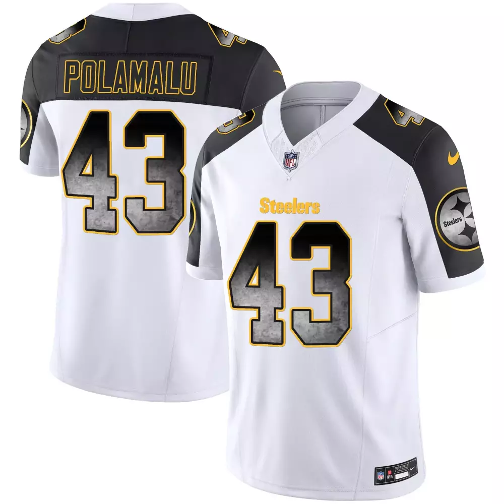 troy polamalu inverted mens pittsburgh steelers arch smoke vapor jersey all stitched
