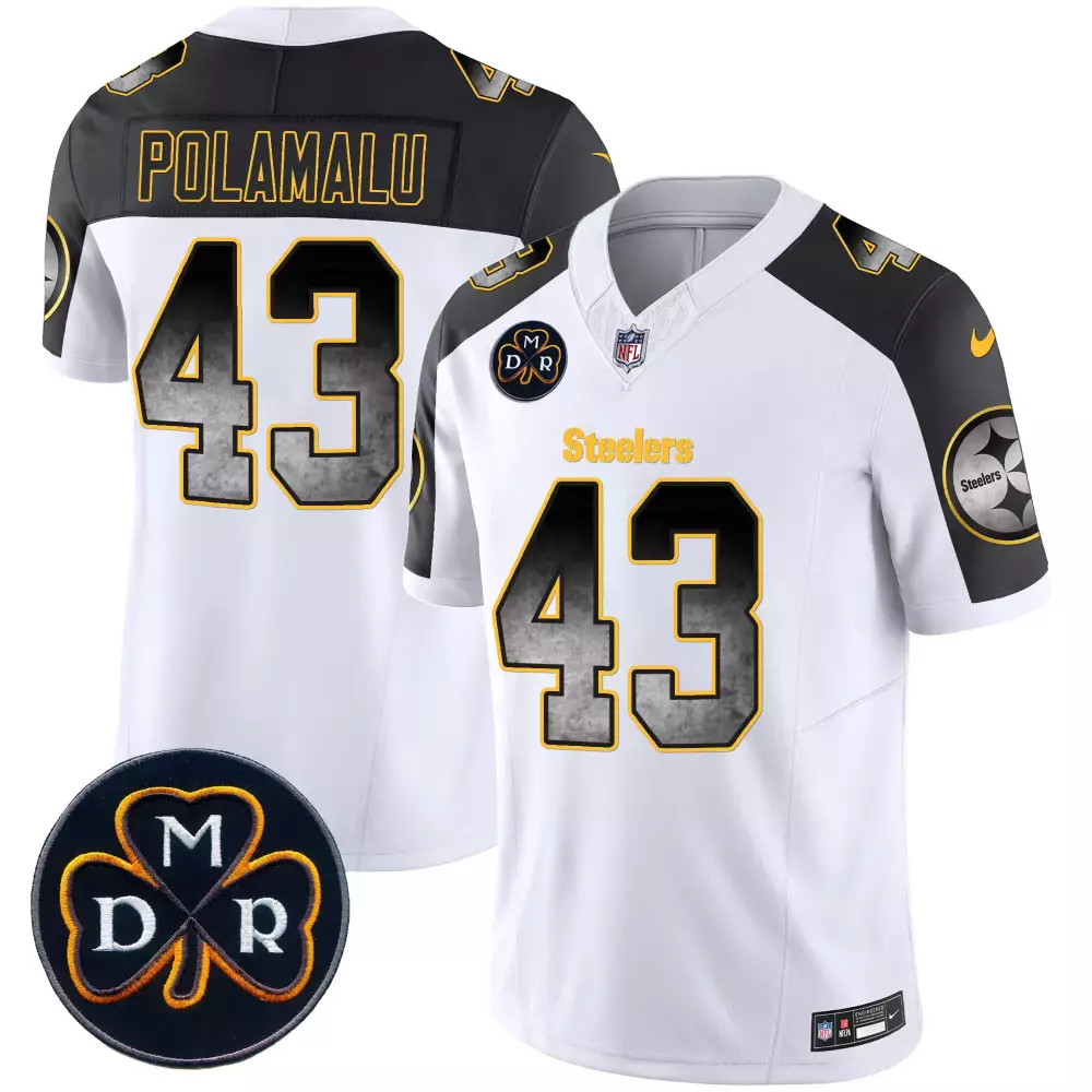troy polamalu inverted mens pittsburgh steelers arch smoke vapor jersey all stitched