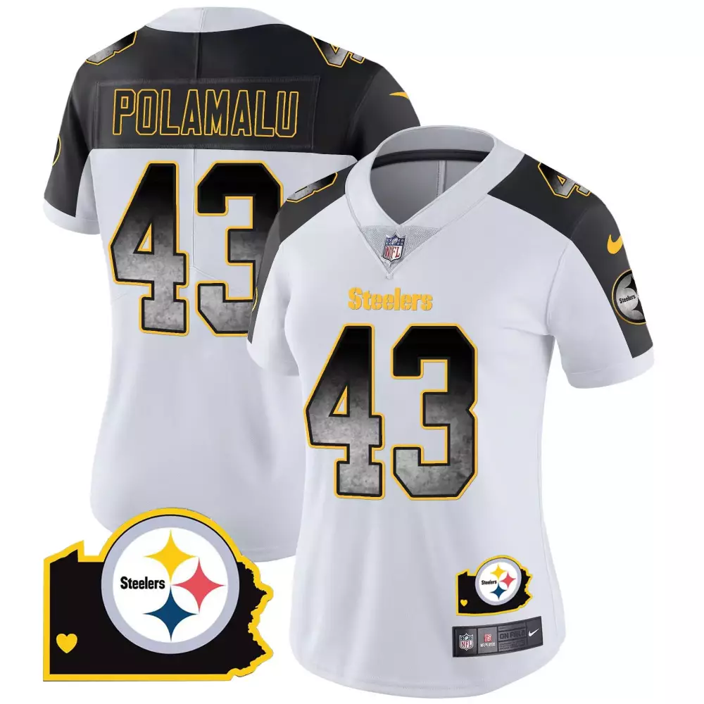 troy polamalu inverted mens pittsburgh steelers arch smoke vapor jersey all stitched