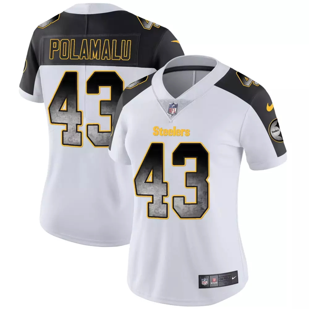 troy polamalu inverted womens pittsburgh steelers arch smoke vapor jersey all stitched