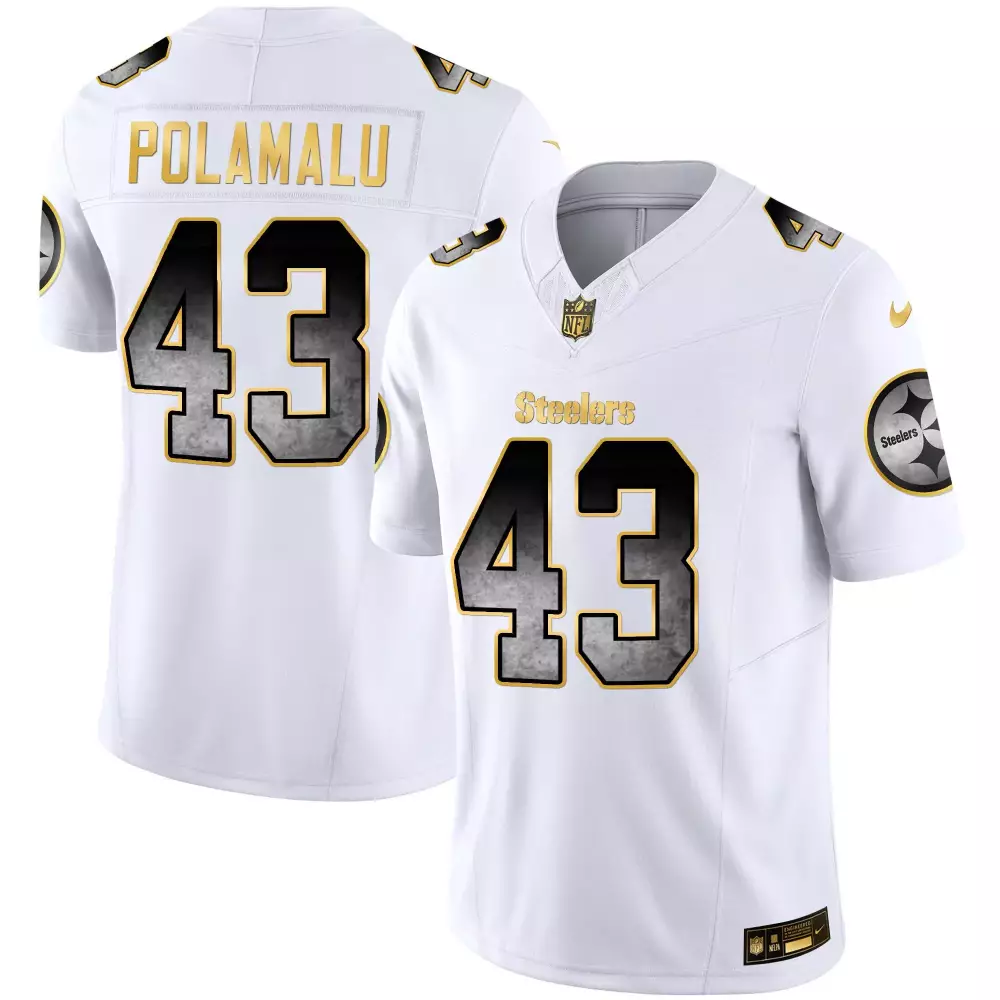troy polamalu white mens pittsburgh steelers arch smoke home patch vapor jersey all stitched
