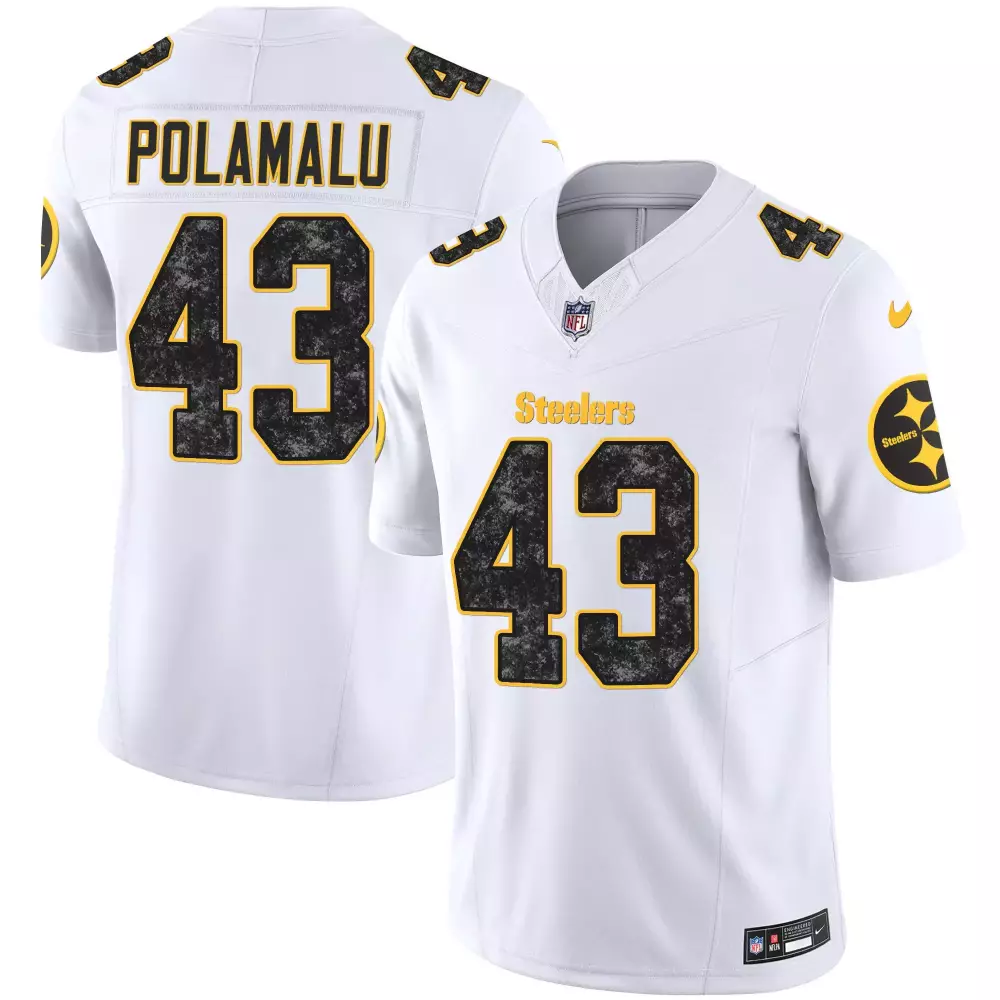 troy polamalu white mens pittsburgh steelers dmr patch vapor limited jersey all stitched