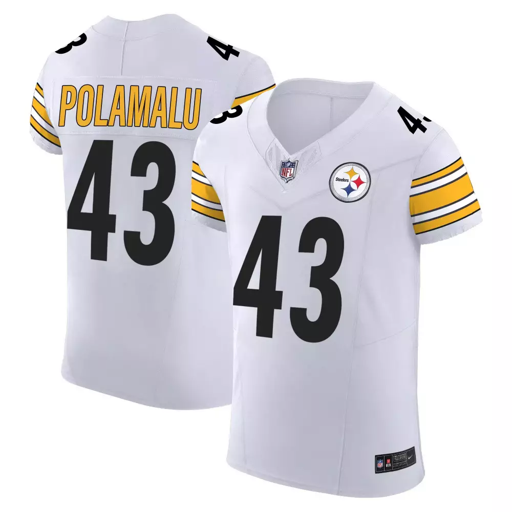 troy polamalu white mens pittsburgh steelers dmr patch vapor limited jersey all stitched