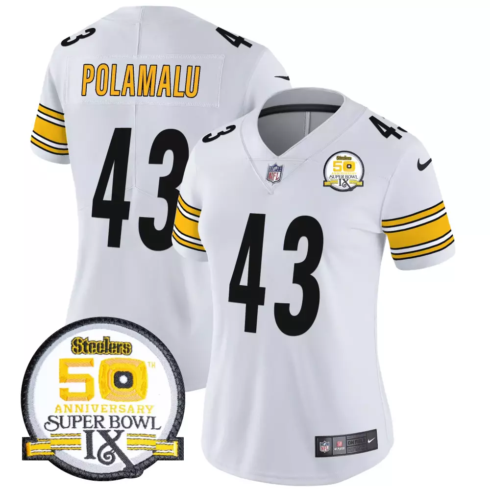 troy polamalu white mens pittsburgh steelers vapor limited jersey all stitched