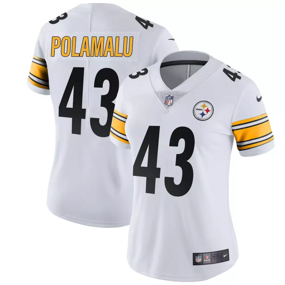 troy polamalu white womens pittsburgh steelers throwback 1933 patch vapor limited jersey all stitched
