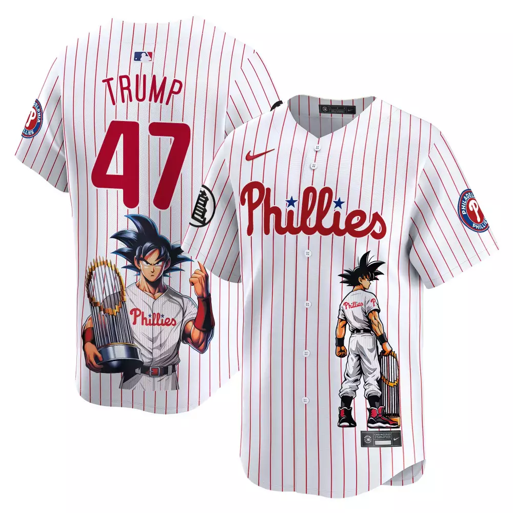 trump white mens philadelphia phillies dragon ball son goku vapor premier limited jersey printed