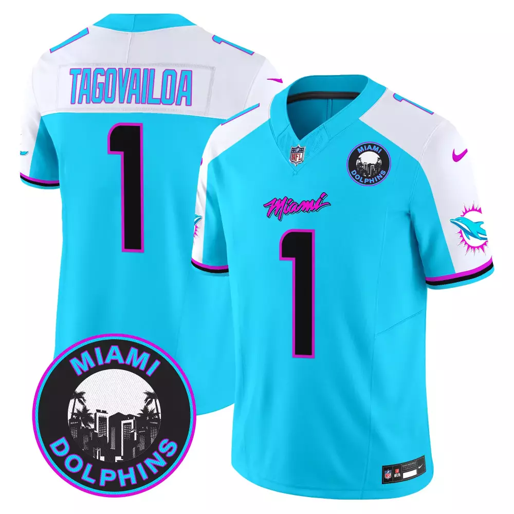 Tua Tagovailoa Aqua Alternate Men's Vapor Jersey | Miami Vice Limited Edition V3 | Miami Dolphins Stitched Fan Gear | For Men, Women & Youth