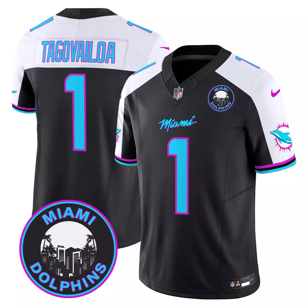 Tua Tagovailoa Black Alternate Jersey | Miami Dolphins Miami Vice | Vapor Limited Edition V3 | Fan Gear for Men, Women & Youth