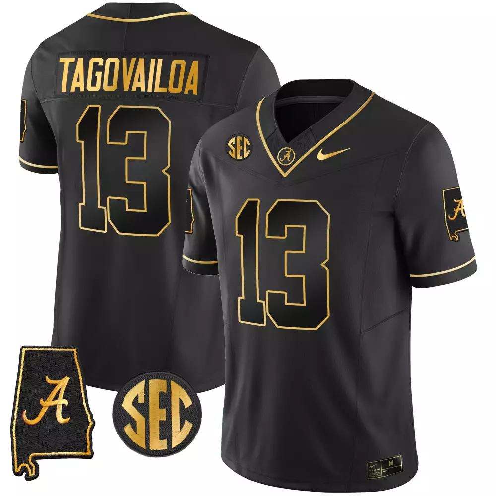 tua tagovailoa black gold mens alabama crimson tide gold vapor limited jersey alabama map all stitched