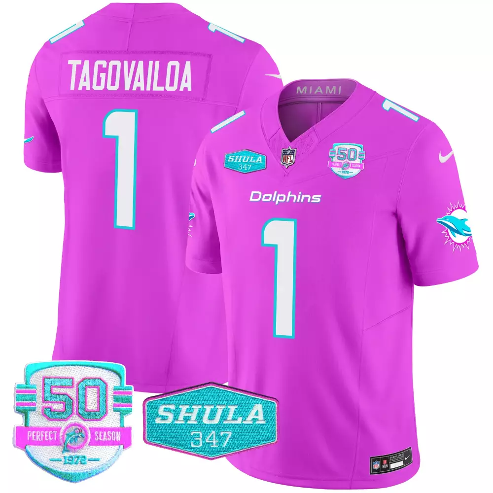 Tua Tagovailoa Miami Dolphins Miami Vice Vapor Limited Jersey | Pink Women's Style | Stitched Fan Gear for Men, Women & Youth