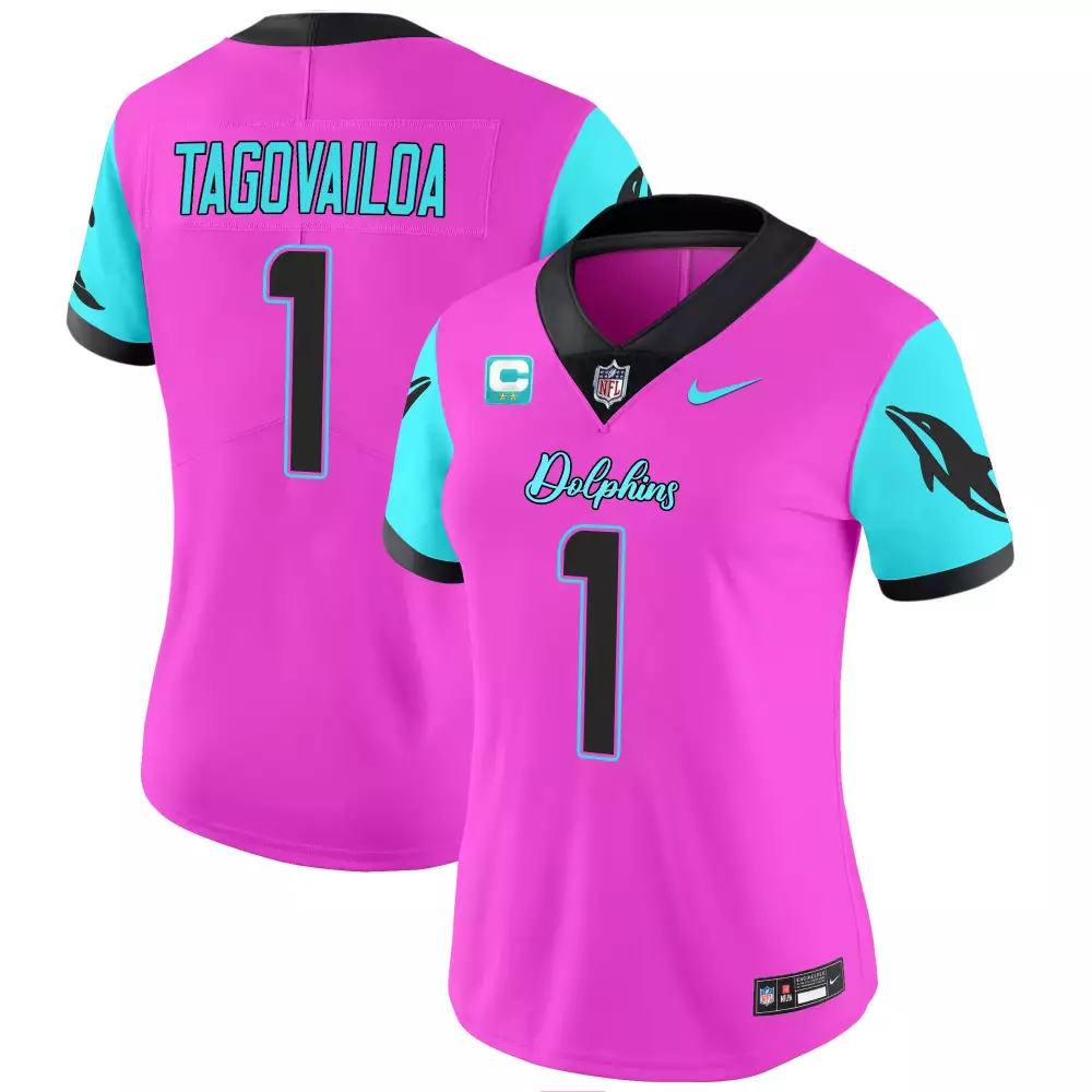Tua Tagovailoa Miami Dolphins Miami Vice Vapor Limited Jersey | Pink Women's Style | Stitched Fan Gear for Men, Women & Youth